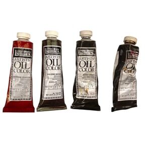 Vintage Liquitex Artist's Oil Color Paint Alizarine Crimson Van Dyke Burnt Umber